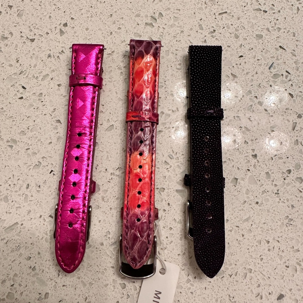 3 Michele Watch Bands - 16mm pink and purple